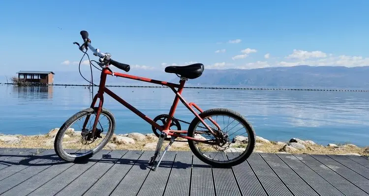 biking along the lake