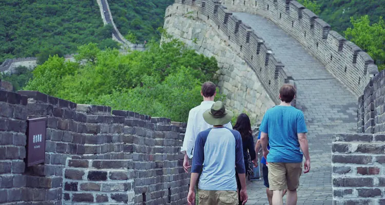 walking on the Great Wall