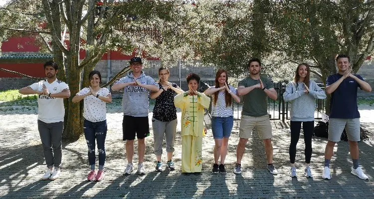a morning excercise at the Temple of Heaven