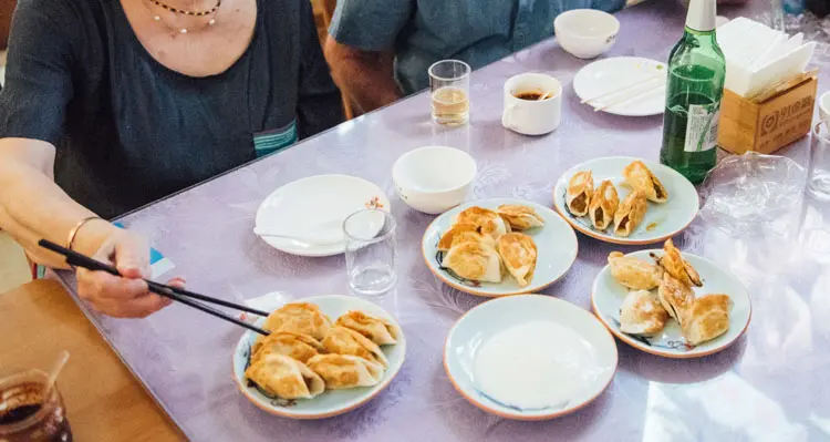 Dumpling meal in a local restaurant
