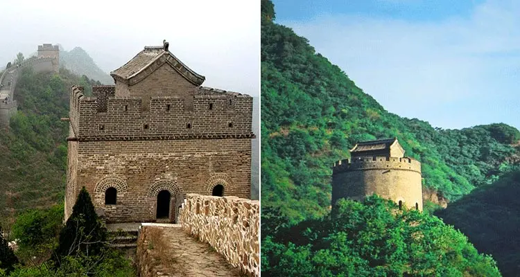 the unique watchtowers in Huangyaguan Great Wall