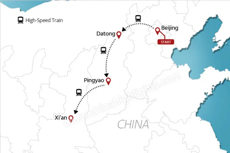 China Culture Relics Classic Tour map