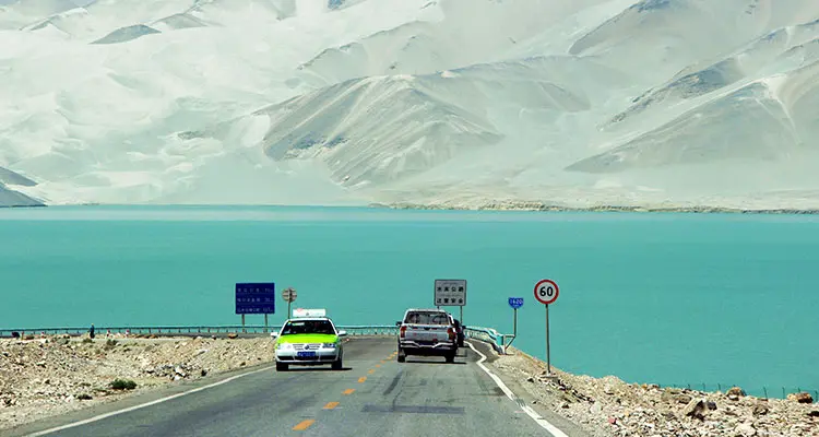 A yurt on the lake bank