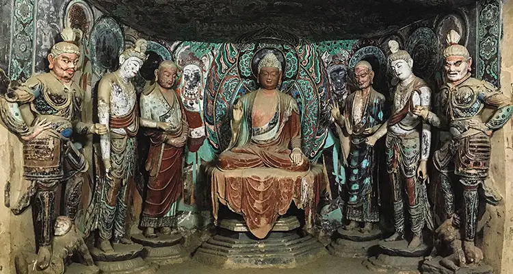 the Buddhas in the cave