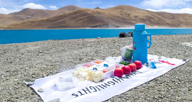 Picnic on the bank of the lake