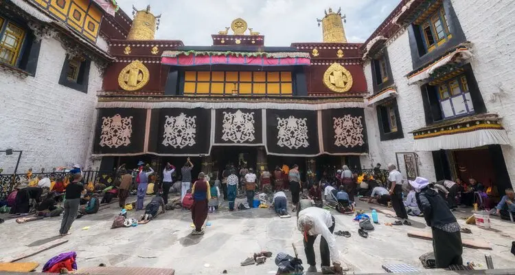 prayers at Jokhang Temple