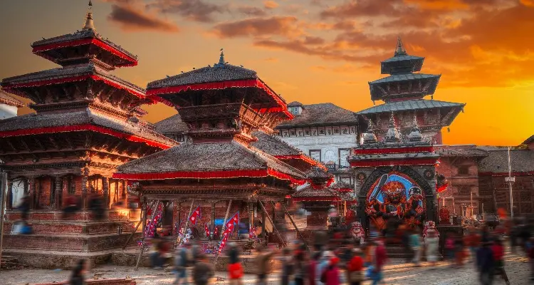 the colorful temples in Kathmandu