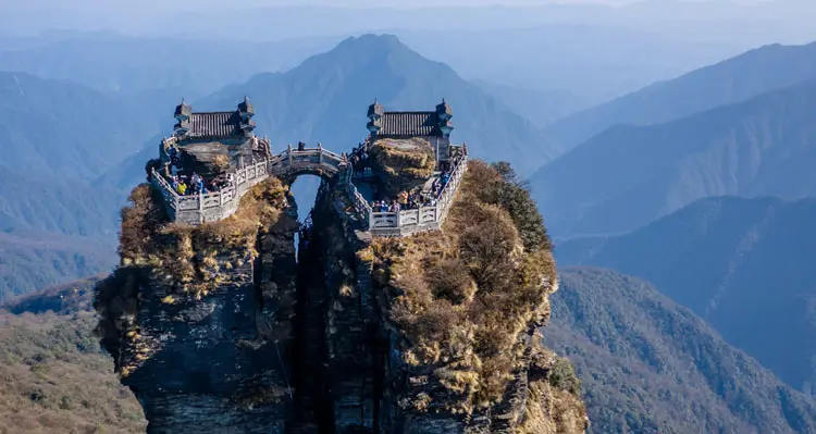 temple on the top of the peak