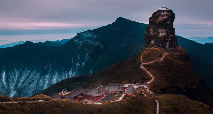 a peak of Mt. Fanjing in winter