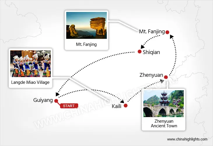 guizhou tour map