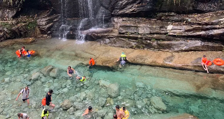 clean stream and waterfall