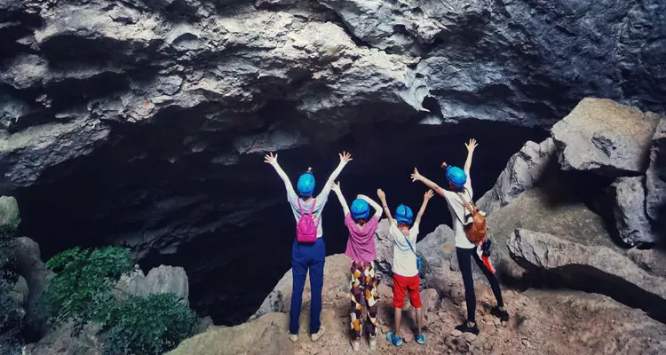the entrance of a cave