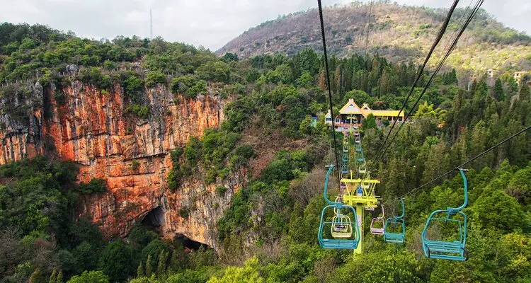 chairlift in jiuxiang caves