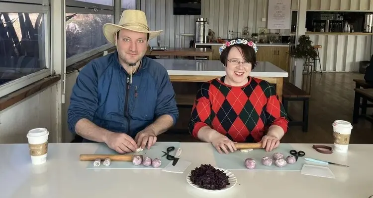 making delicious local cakes together