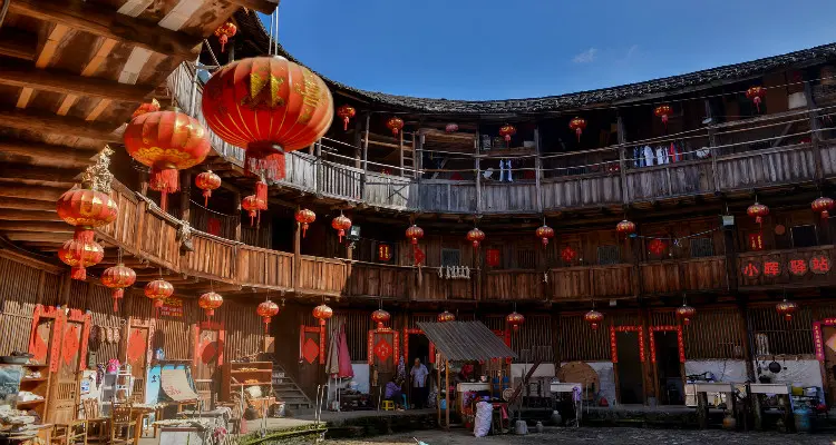 courtyard inside a tulou
