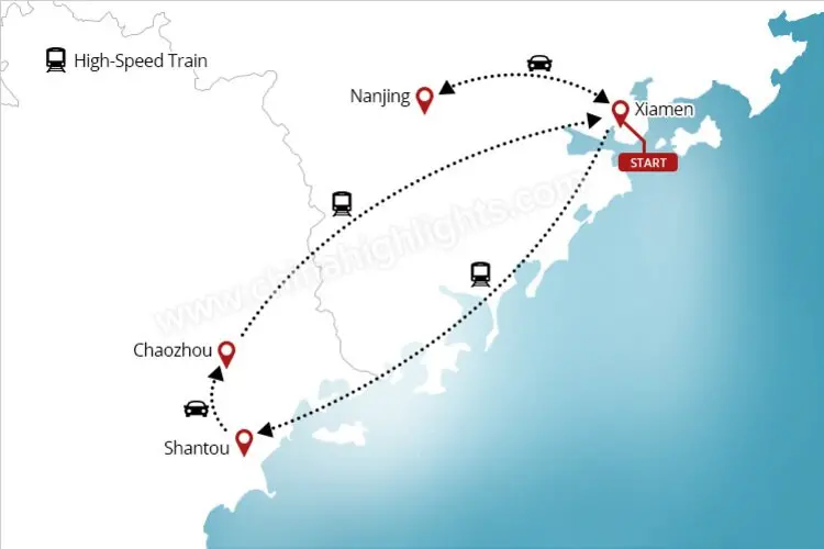 ximen and chaoshaoTour Map