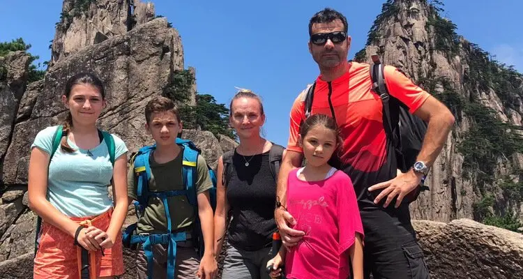 family in Huangshan