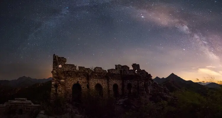 starry night on the Great Wall