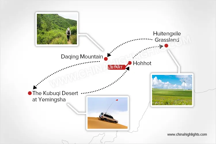 Inner Mongolian tour map