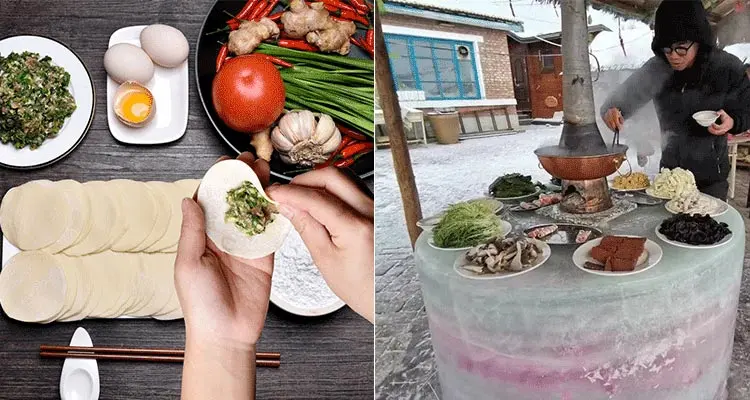 enjoy an outdoor hotpot on an ice table and 