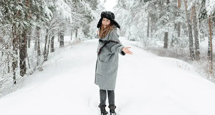 make a track in snowy forest