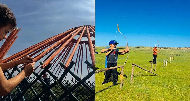 a traditional Mongolian yurt 