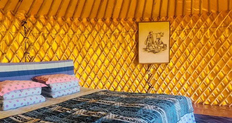 Caravan on the lake bank