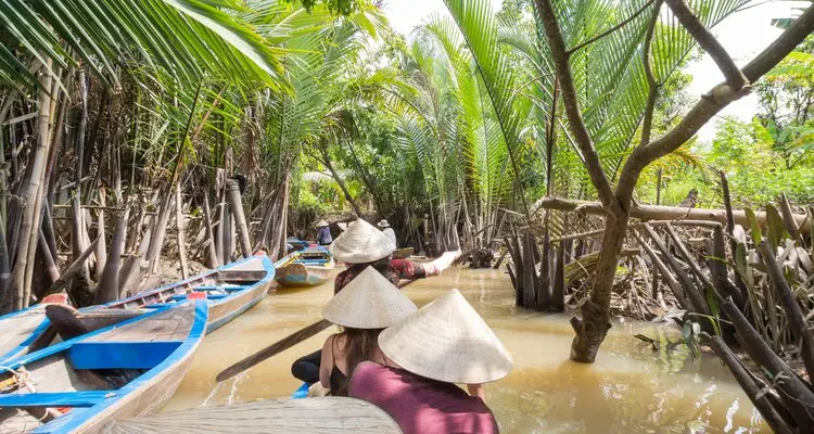 take a sampan ride in mekong delta