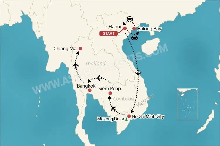 Southeast Asia Tour Map