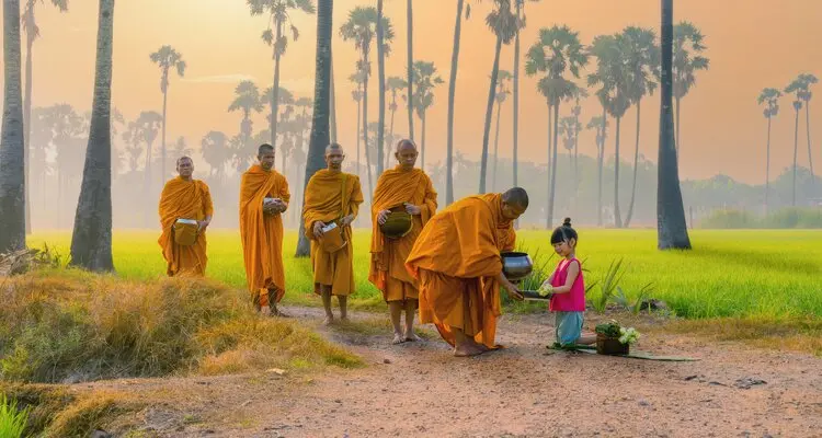 the alms-giving ceremony