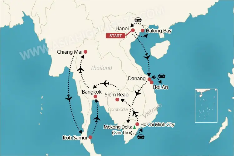 Southeast Asia Tour Map