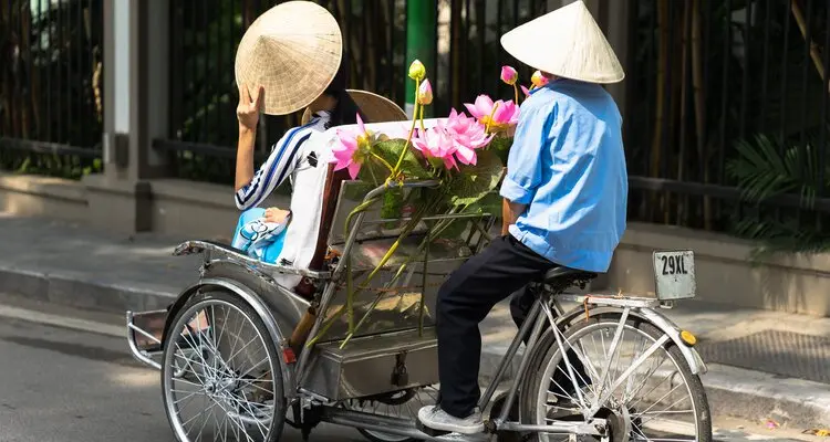 take a cyclo ride in old quarter of hanoi