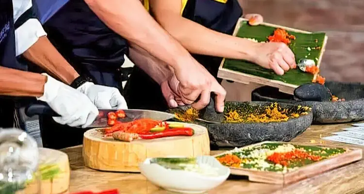Cooking class in an authentic village