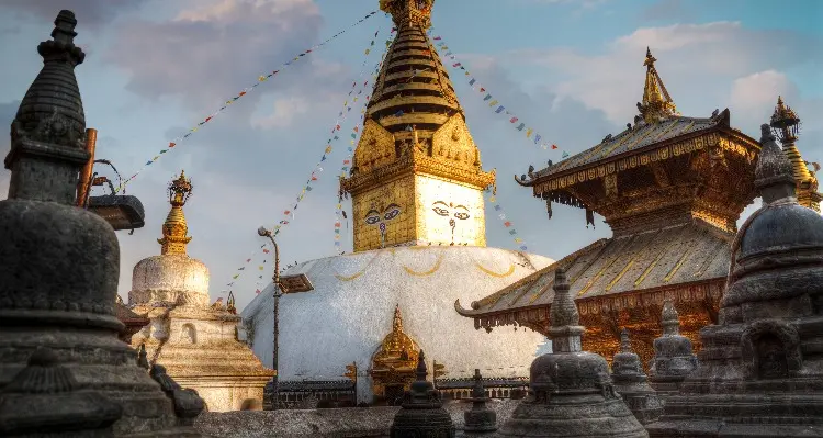 white pagoda in Kathmandu