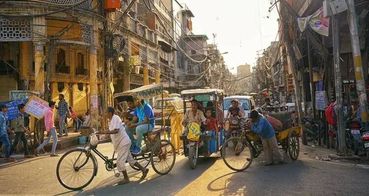 the rickshaw in the market
