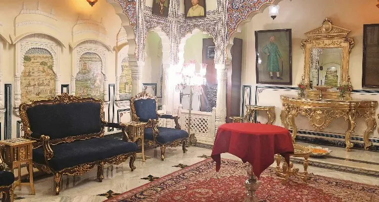 the living room in a heritage hotel