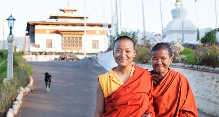 the nuns with red cloth