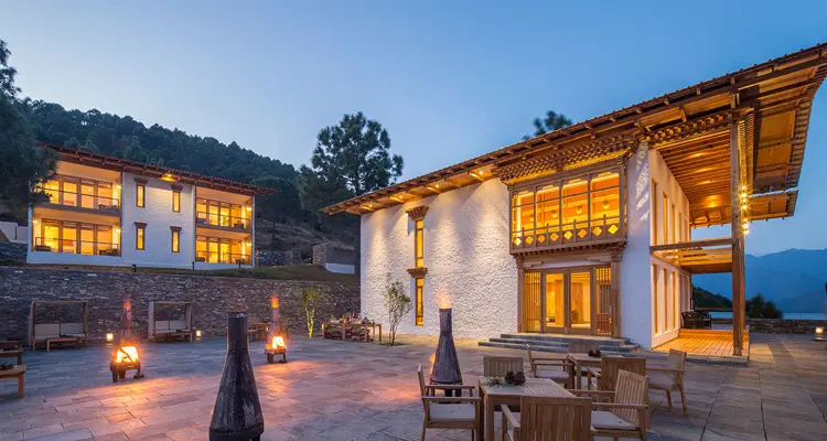 the courtyard of the hotel